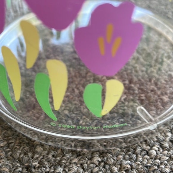 Dayton Hudson 1990 Tray and Pitcher Acrylic Flowers Vintage - Picture 9 of 13